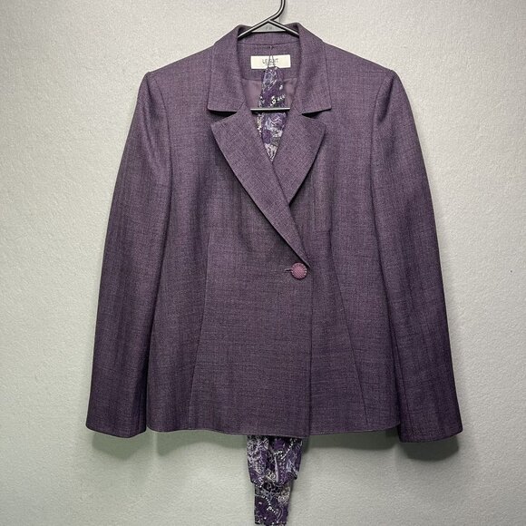 Le Suit Essentials Womens Purple Blazer Size 8 - Picture 1 of 9